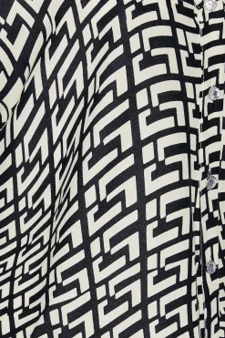 M&Co Womens M&Co White Geometric Print Short Sleeve Shirt
