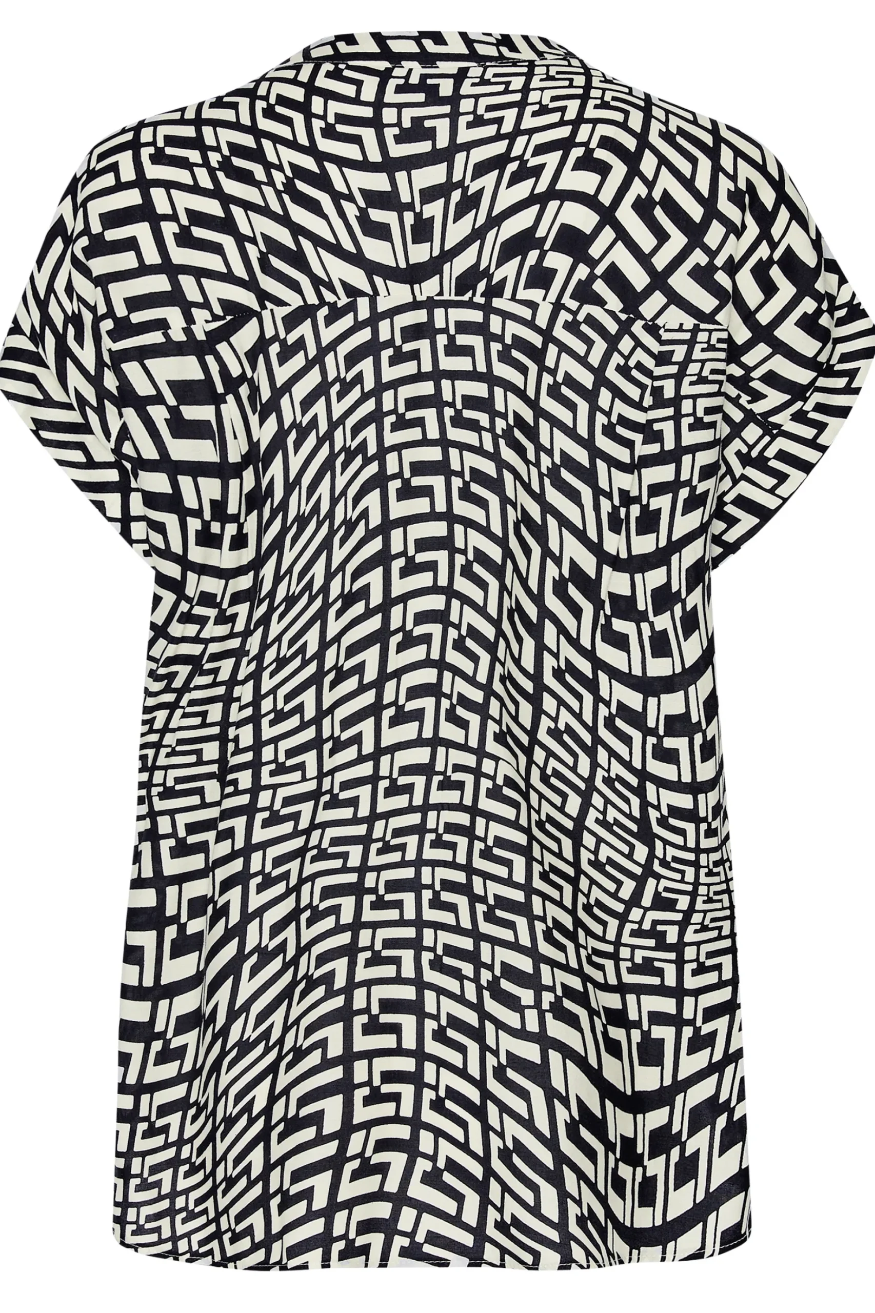 M&Co Womens M&Co White Geometric Print Short Sleeve Shirt