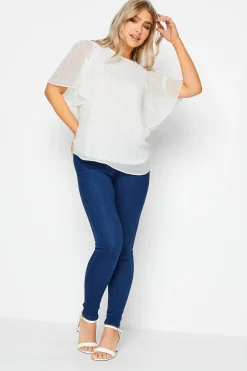 M&Co Womens M&Co White Glitter Detail Blouse