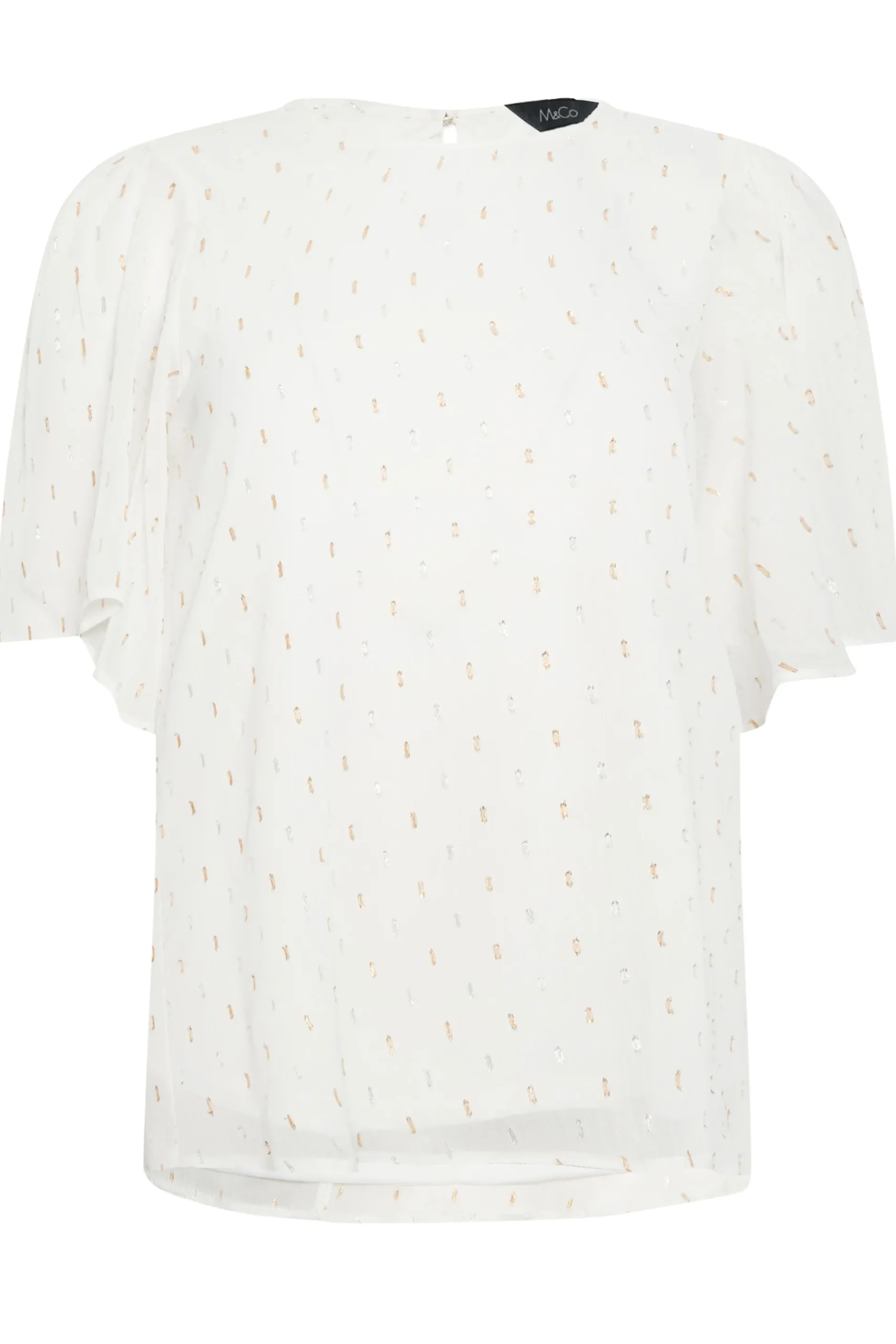 M&Co Womens M&Co White Glitter Detail Blouse
