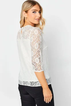 M&Co Womens M&Co White Lace Top