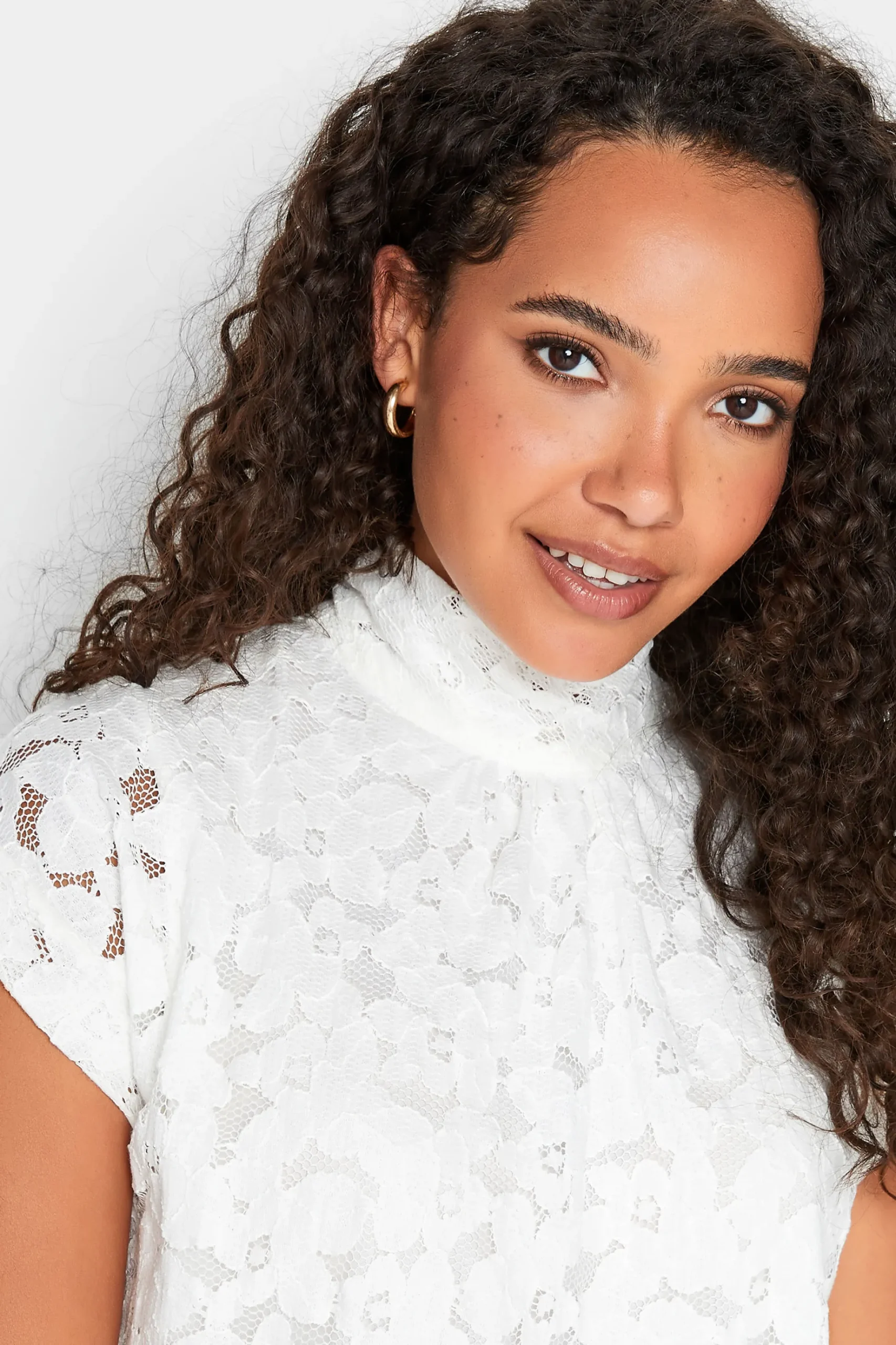 M&Co Womens M&Co White Lace Tie Back Blouse