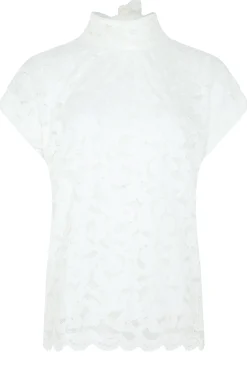M&Co Womens M&Co White Lace Tie Back Blouse