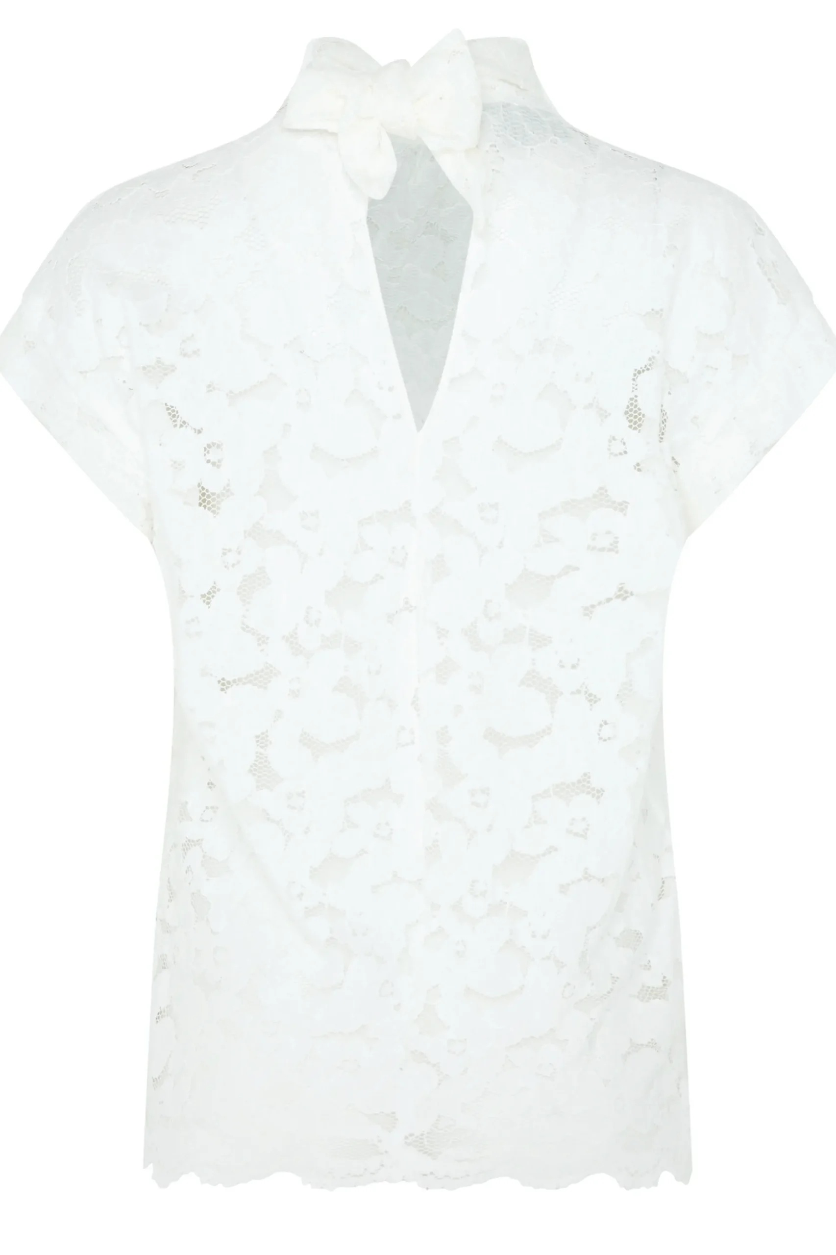 M&Co Womens M&Co White Lace Tie Back Blouse