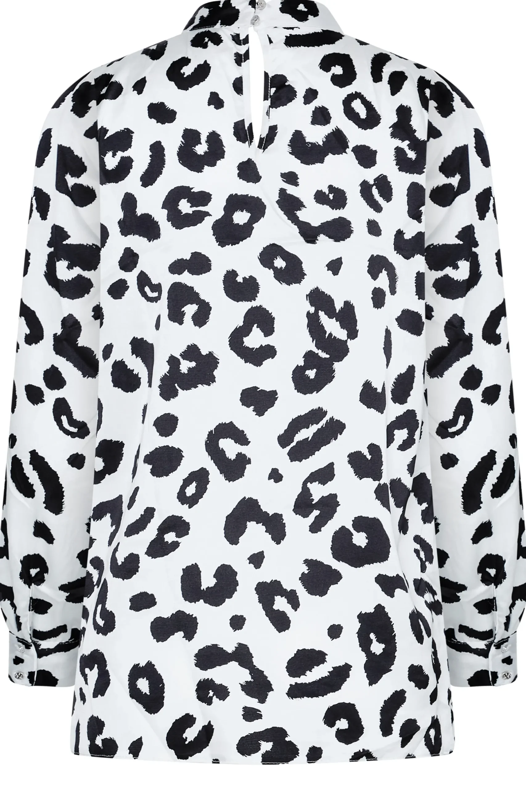 M&Co Womens M&Co White Leopard Print High Neck Satin Blouse
