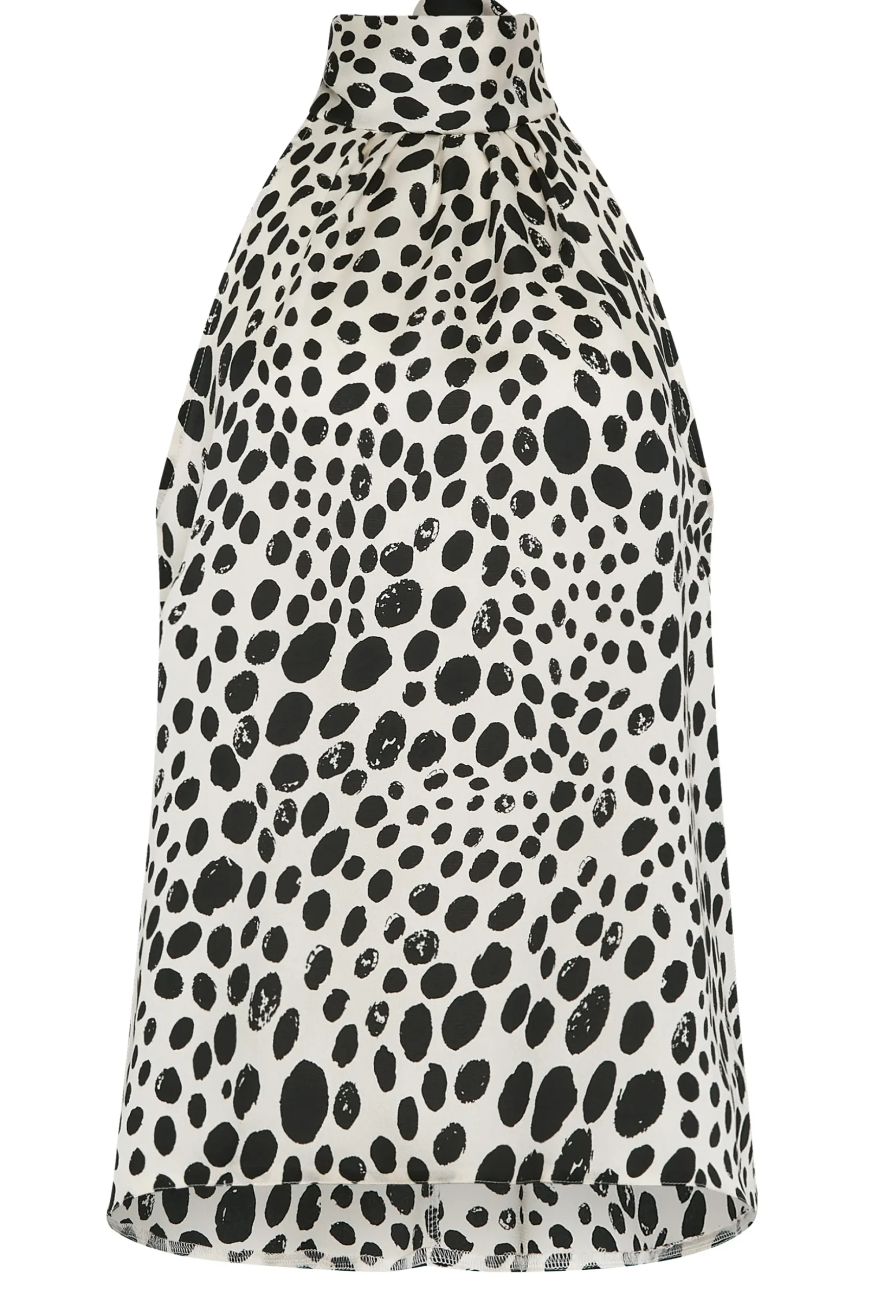 M&Co Womens M&Co White Spot Print Halter Neck Blouse