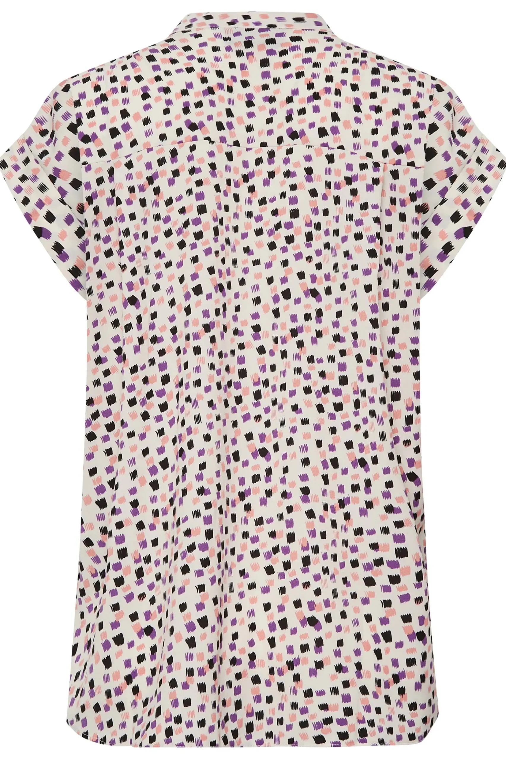 M&Co Womens M&Co White Spot Print V-Neck Blouse