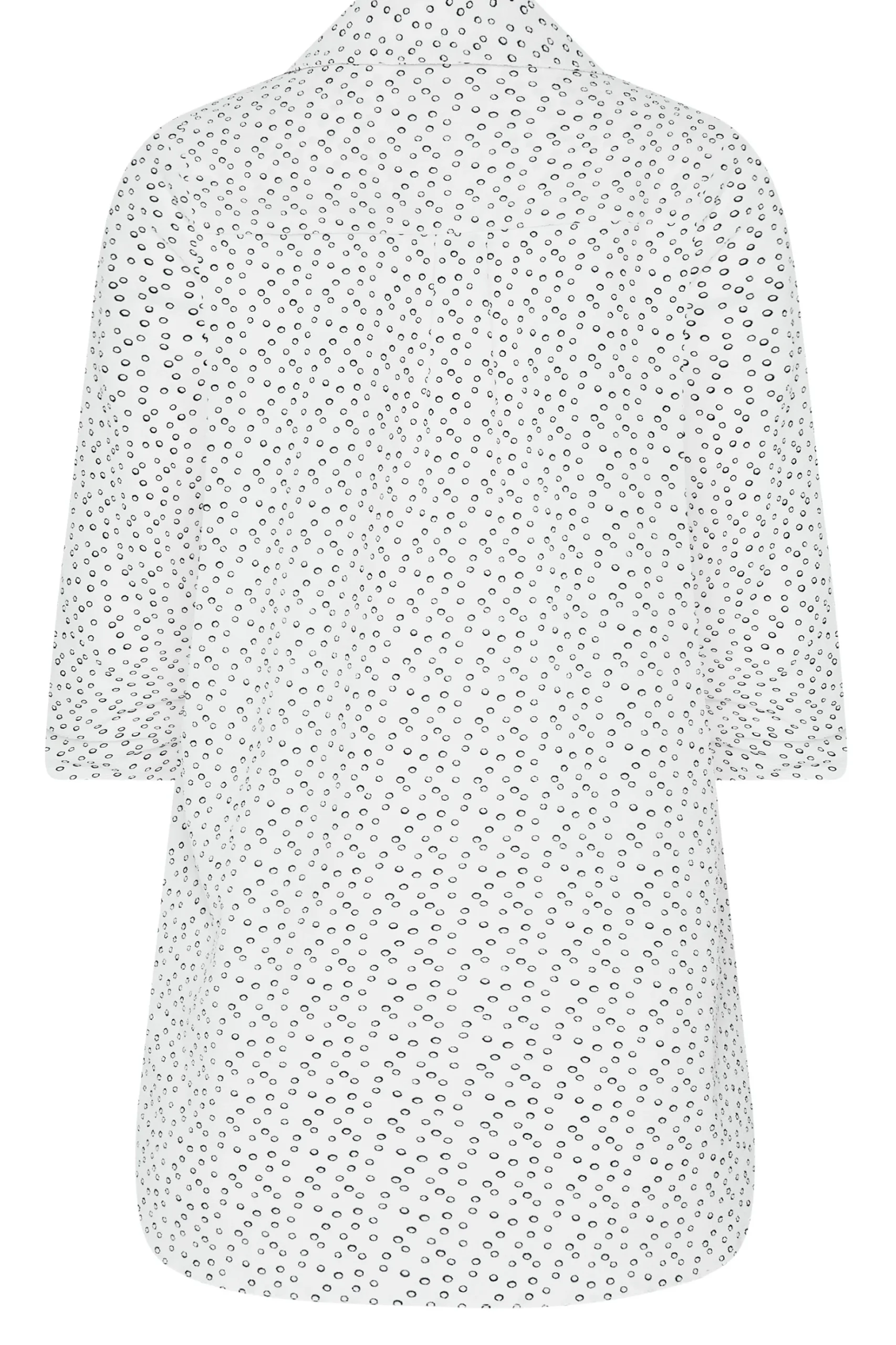 M&Co Womens M&Co White Spot Print Tab Sleeve Shirt