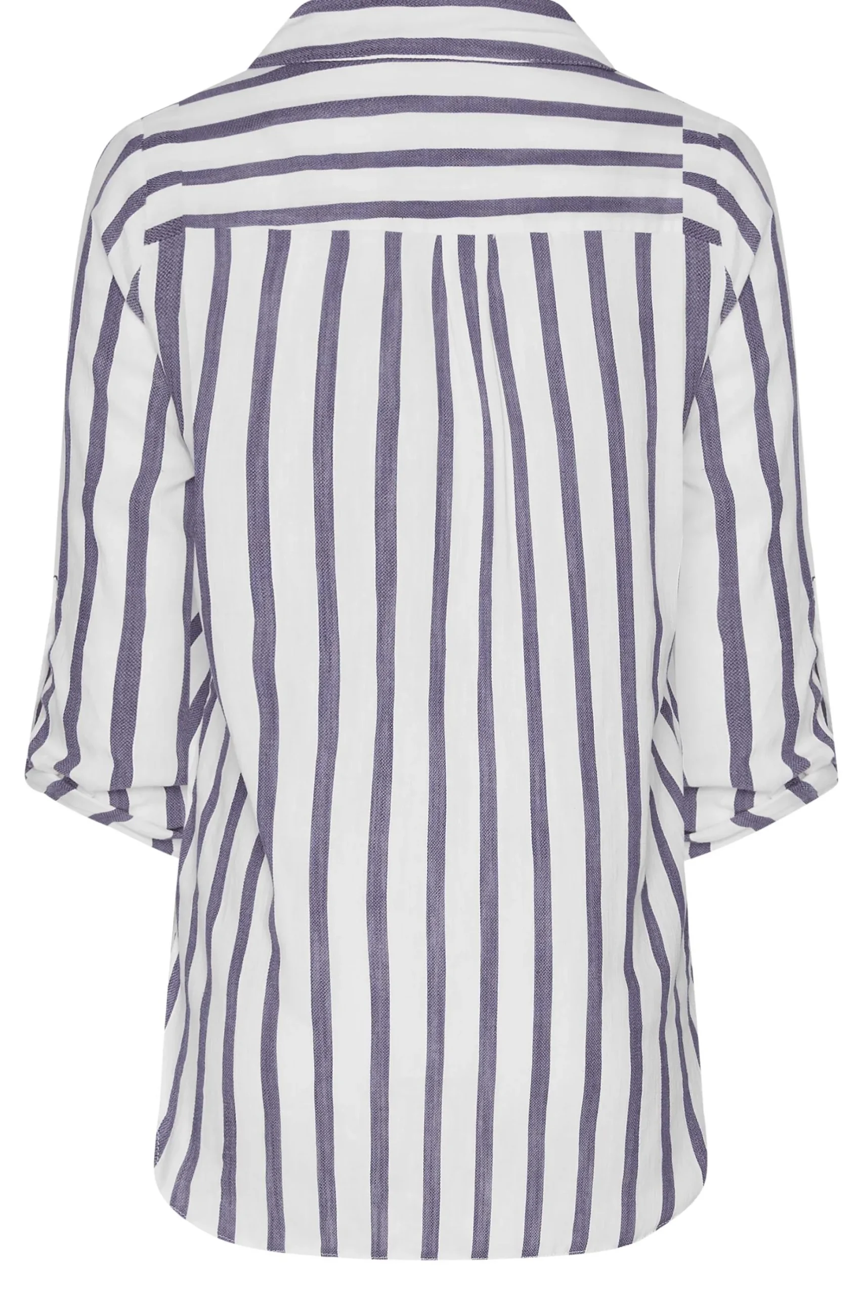 M&Co Womens M&Co White Stripe Tab Sleeve Shirt