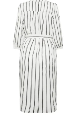 M&Co Womens M&Co White Stripe Print Tie Waist Tunic Dress