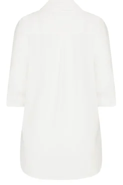 M&Co Womens M&Co White Tab Sleeve Shirt