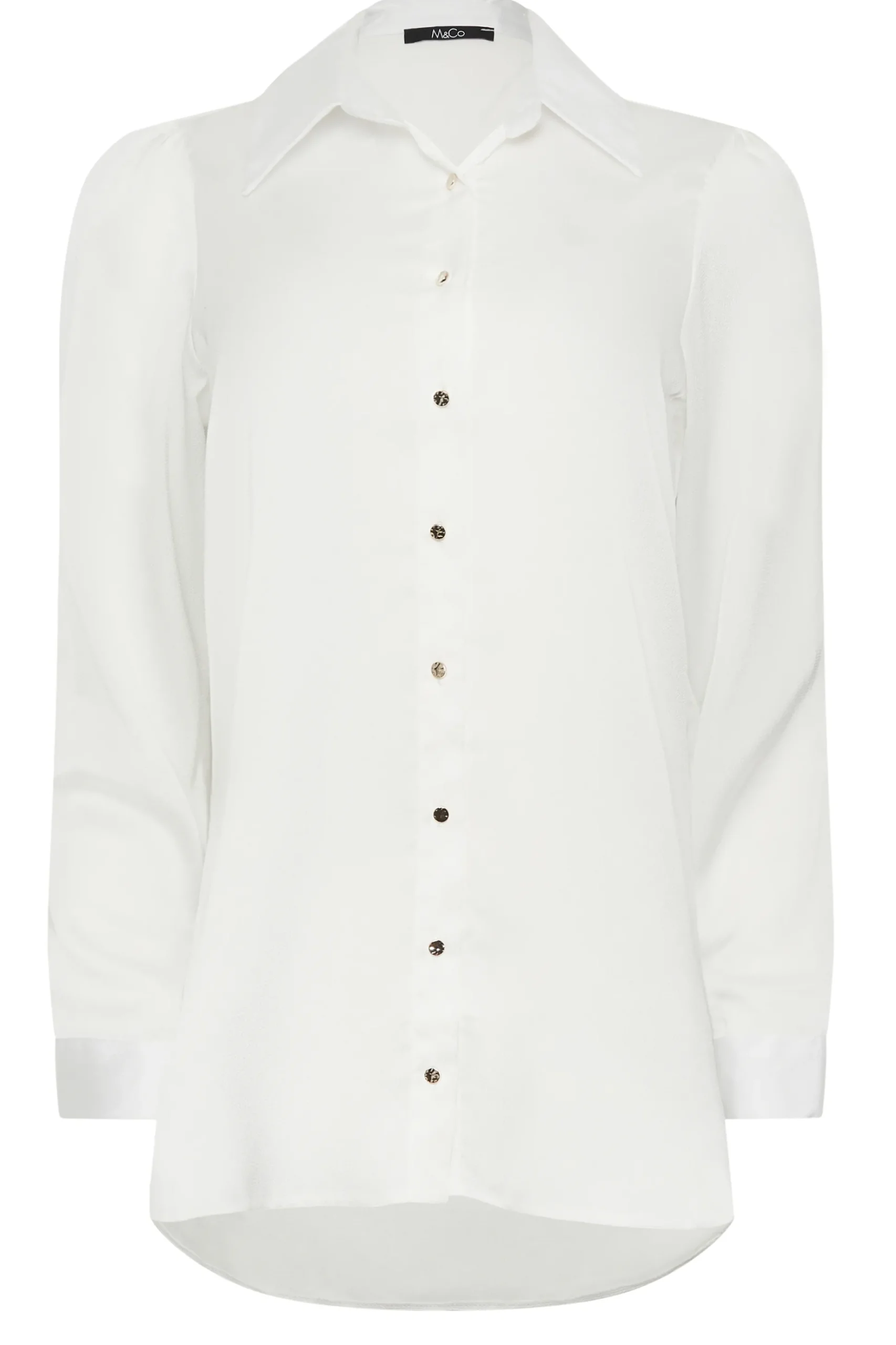 M&Co Womens M&Co White Tie Back Tunic Shirt