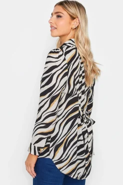 M&Co Womens M&Co White Zebra Print Tunic Shirt