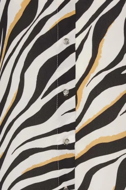 M&Co Womens M&Co White Zebra Print Tunic Shirt