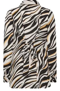 M&Co Womens M&Co White Zebra Print Tunic Shirt