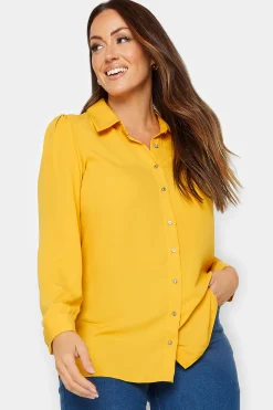 M&Co Womens M&Co Yellow Button Through Tunic Shirt