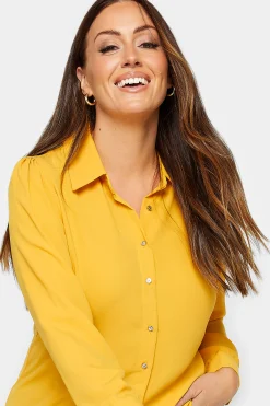 M&Co Womens M&Co Yellow Button Through Tunic Shirt