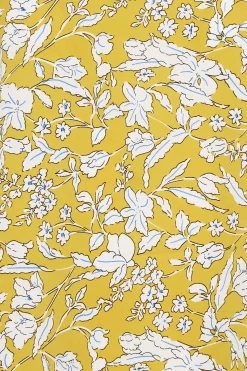 M&Co Womens M&Co Yellow Floral Print High Neck Blouse