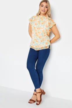 M&Co Womens M&Co Yellow Floral Print Blouse