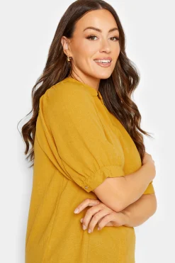 M&Co Womens M&Co Yellow Short Sleeve Blouse