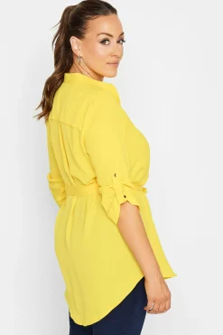 M&Co Womens M&Co Yellow Tie Waist Blouse