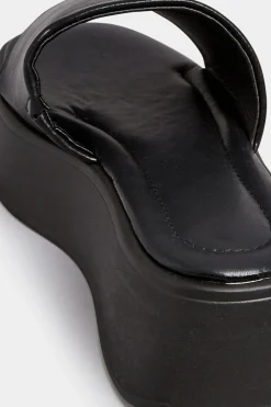 Pixiegirl Pixiegirl Black Flatform Mule Sandals In Standard Fit