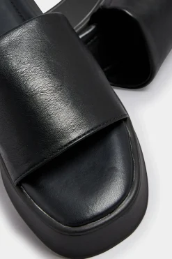 Pixiegirl Pixiegirl Black Flatform Mule Sandals In Standard Fit