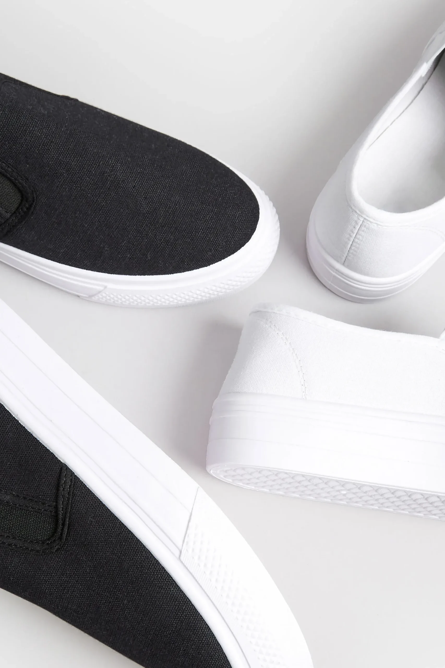 Pixiegirl Pixiegirl Black Canvas Slip On Flatform Trainers In Standard Fit