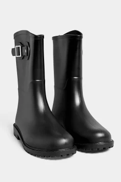 Pixiegirl Pixiegirl Black Buckle Wellies In Standard Fit