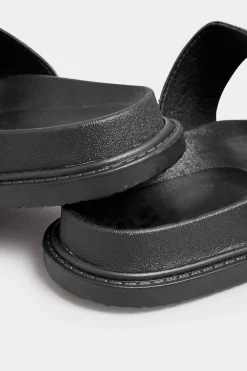 Pixiegirl Pixiegirl Black Buckle Strap Sandals In Standard D Fit