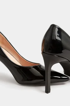 Pixiegirl Pixiegirl Black Patent Pointed Court Shoes In Standard Fit