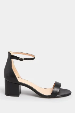 Pixiegirl Pixiegirl Black Mid Block Heel Sandals In Standard Fit