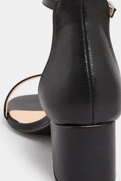 Pixiegirl Pixiegirl Black Mid Block Heel Sandals In Standard Fit
