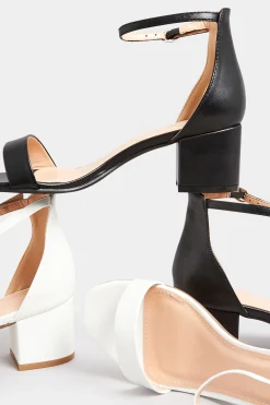 Pixiegirl Pixiegirl Black Mid Block Heel Sandals In Standard Fit