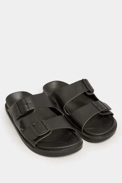 Pixiegirl Pixiegirl Black Two Buckle Sandals In Standard Fit