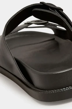 Pixiegirl Pixiegirl Black Two Buckle Sandals In Standard Fit