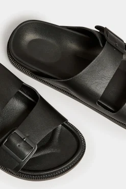 Pixiegirl Pixiegirl Black Two Buckle Sandals In Standard Fit