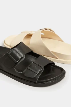 Pixiegirl Pixiegirl Black Two Buckle Sandals In Standard Fit