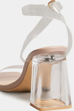 Pixiegirl Pixiegirl Clear Block Heel Sandal In Standard Fit