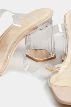 Pixiegirl Pixiegirl Clear Block Heel Sandal In Standard Fit