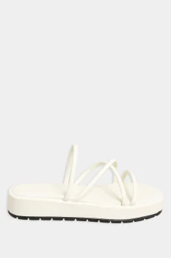 Pixiegirl Pixiegirl Cream Strappy Flatform Sandals In Standard Fit