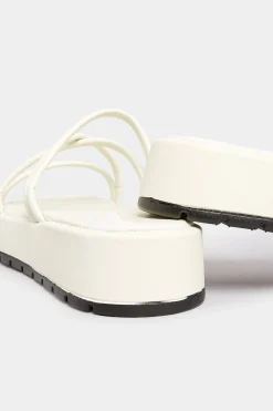 Pixiegirl Pixiegirl Cream Strappy Flatform Sandals In Standard Fit