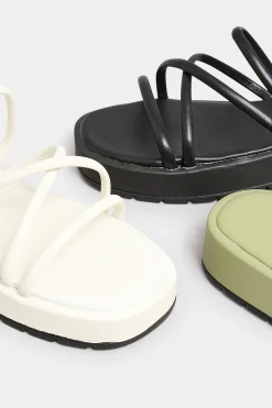 Pixiegirl Pixiegirl Cream Strappy Flatform Sandals In Standard Fit
