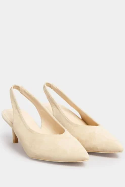 Pixiegirl Pixiegirl Nude Slingback Kitten Heel Court Shoes In Standard Fit