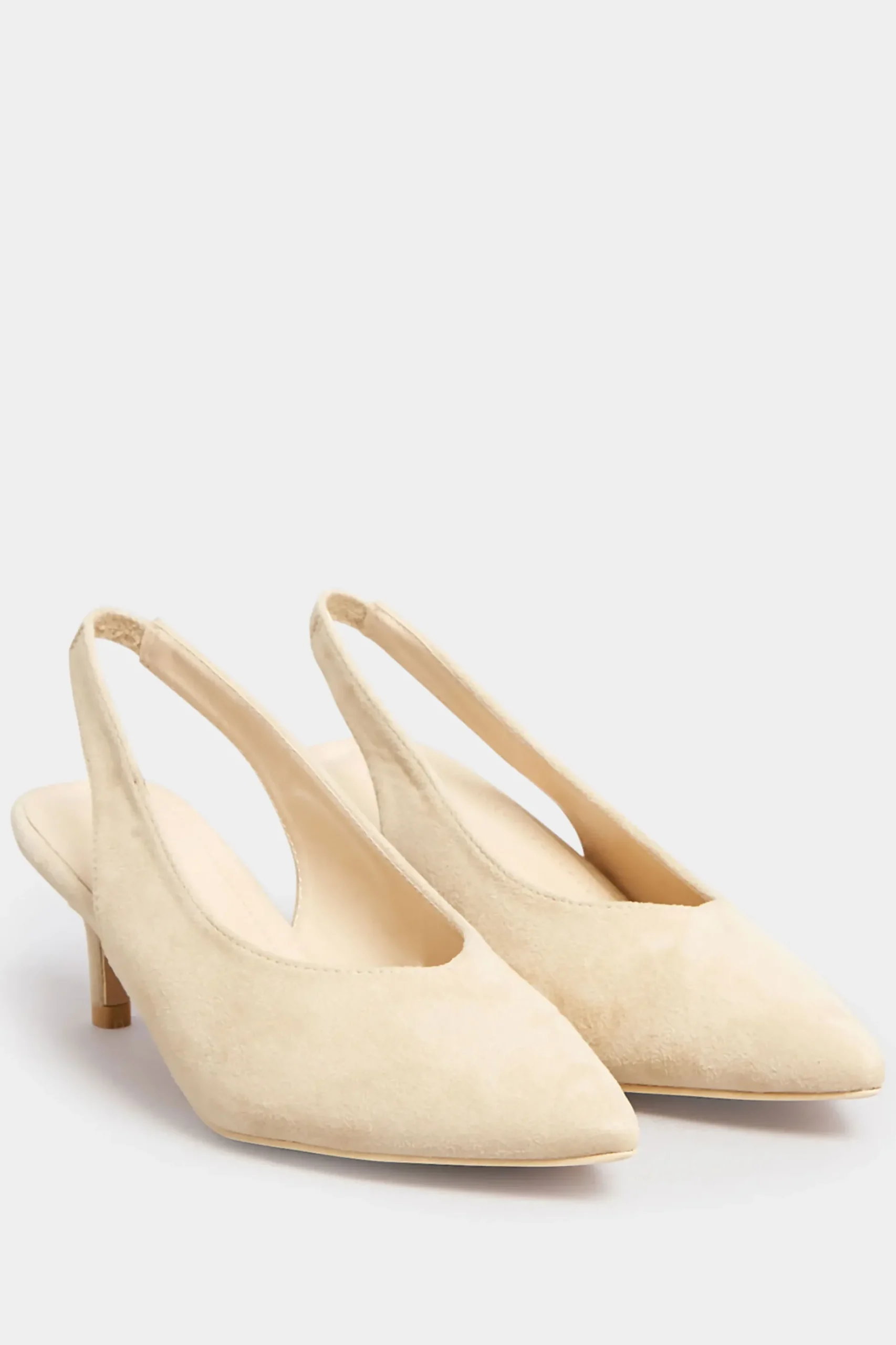 Pixiegirl Pixiegirl Nude Slingback Kitten Heel Court Shoes In Standard Fit