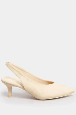 Pixiegirl Pixiegirl Nude Slingback Kitten Heel Court Shoes In Standard Fit
