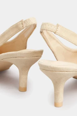 Pixiegirl Pixiegirl Nude Slingback Kitten Heel Court Shoes In Standard Fit