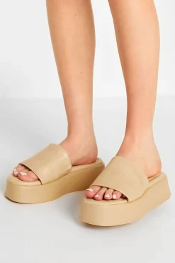 Pixiegirl Pixiegirl Nude Flatform Mule Sandals In Standard Fit