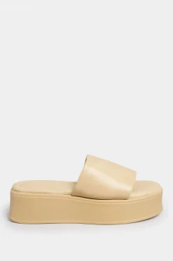 Pixiegirl Pixiegirl Nude Flatform Mule Sandals In Standard Fit