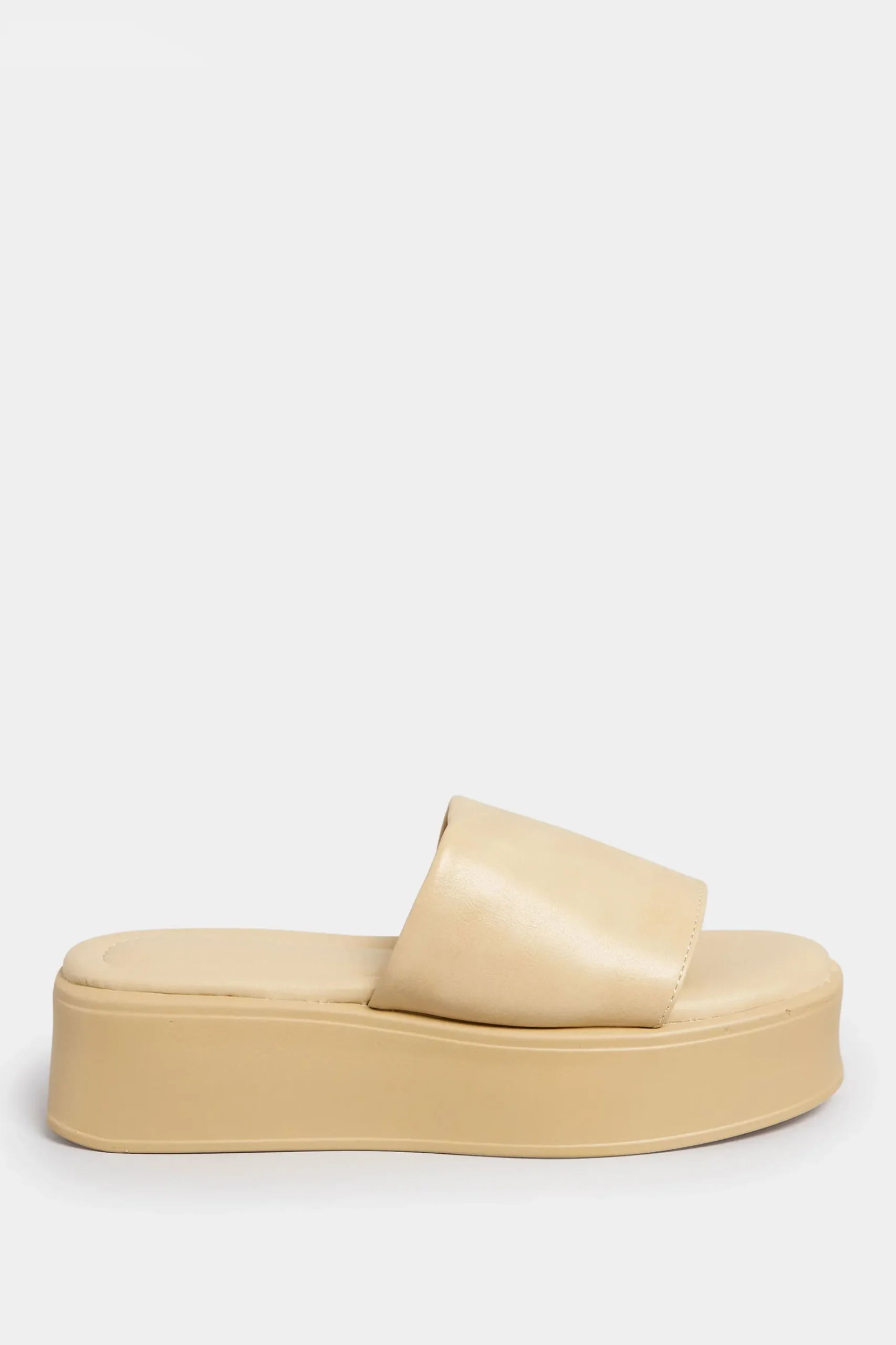 Pixiegirl Pixiegirl Nude Flatform Mule Sandals In Standard Fit